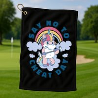 Say No To Cheat Day Unicorn Gym Golf Towel