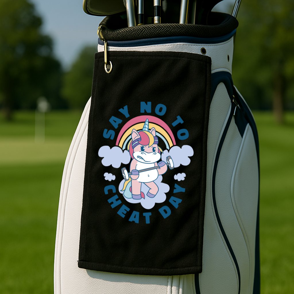Say No To Cheat Day Unicorn Gym Golf Towel