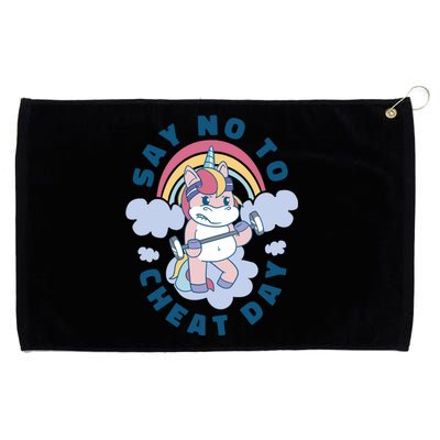 Say No To Cheat Day Unicorn Gym Grommeted Golf Towel