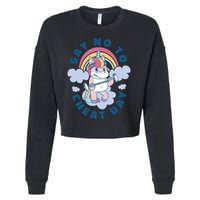 Say No To Cheat Day Unicorn Gym Cropped Pullover Crew
