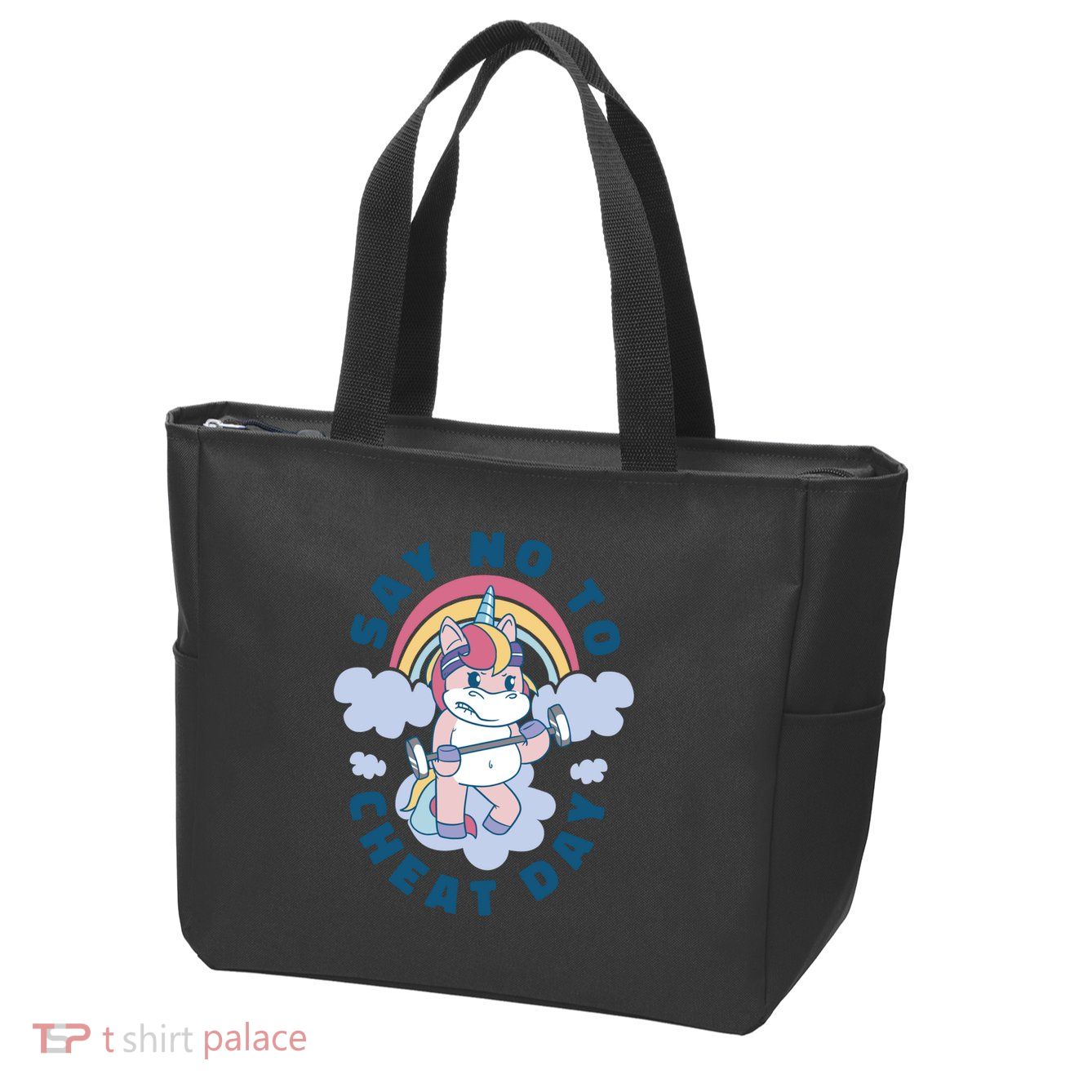 Say No To Cheat Day Unicorn Gym Zip Tote Bag