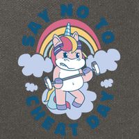 Say No To Cheat Day Unicorn Gym Cotton Canvas Backpack