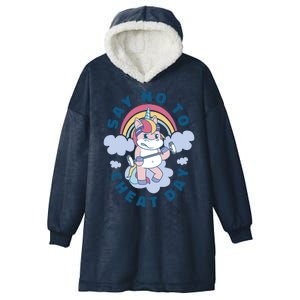 Say No To Cheat Day Unicorn Gym Hooded Wearable Blanket