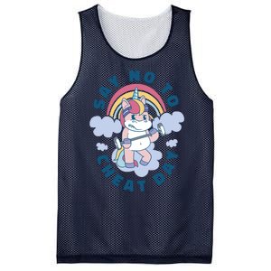 Say No To Cheat Day Unicorn Gym Mesh Reversible Basketball Jersey Tank