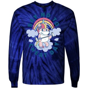 Say No To Cheat Day Unicorn Gym Tie-Dye Long Sleeve Shirt