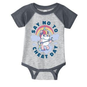 Say No To Cheat Day Unicorn Gym Infant Baby Jersey Bodysuit