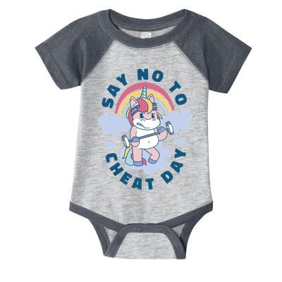 Say No To Cheat Day Unicorn Gym Infant Baby Jersey Bodysuit