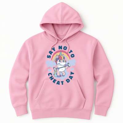 Say No To Cheat Day Unicorn Gym Hoodie