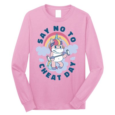 Say No To Cheat Day Unicorn Gym Long Sleeve Shirt
