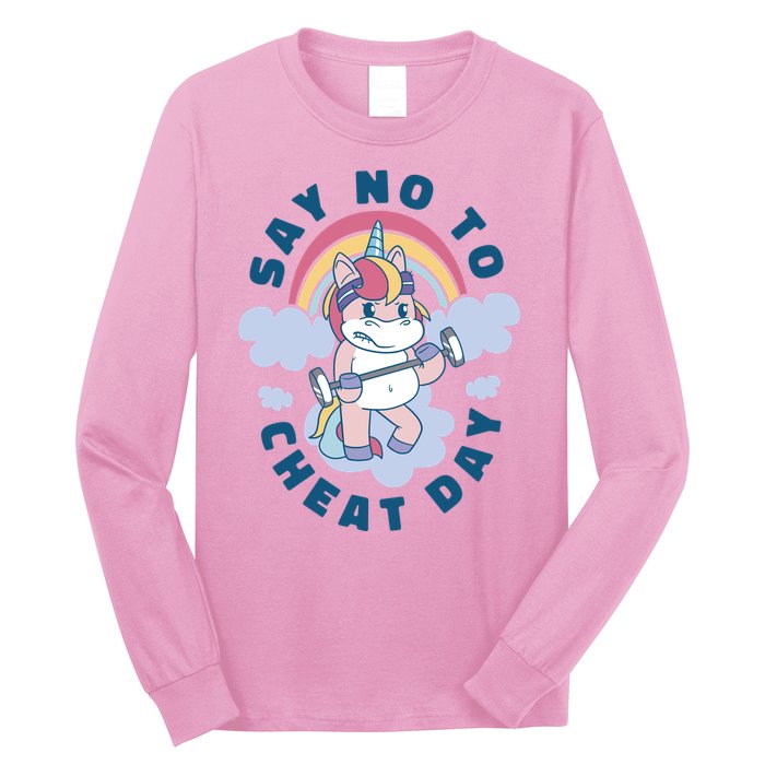 Say No To Cheat Day Unicorn Gym Long Sleeve Shirt