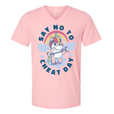 Say No To Cheat Day Unicorn Gym V-Neck T-Shirt