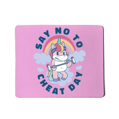 Say No To Cheat Day Unicorn Gym Mousepad