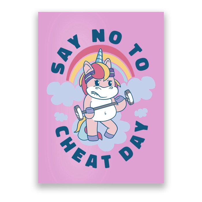 Say No To Cheat Day Unicorn Gym Poster