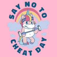 Say No To Cheat Day Unicorn Gym Poster