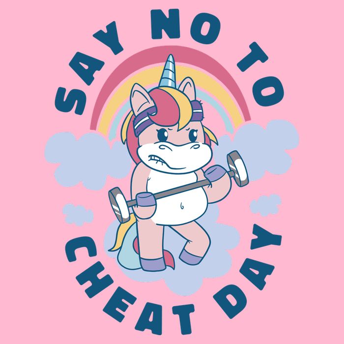Say No To Cheat Day Unicorn Gym Poster