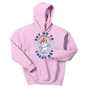 Say No To Cheat Day Unicorn Gym Kids Hoodie