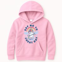 Say No To Cheat Day Unicorn Gym Kids Hoodie