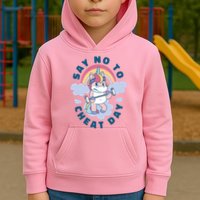 Say No To Cheat Day Unicorn Gym Kids Hoodie