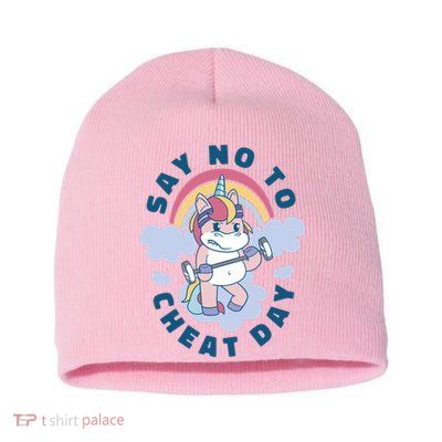 Say No To Cheat Day Unicorn Gym Short Acrylic Beanie