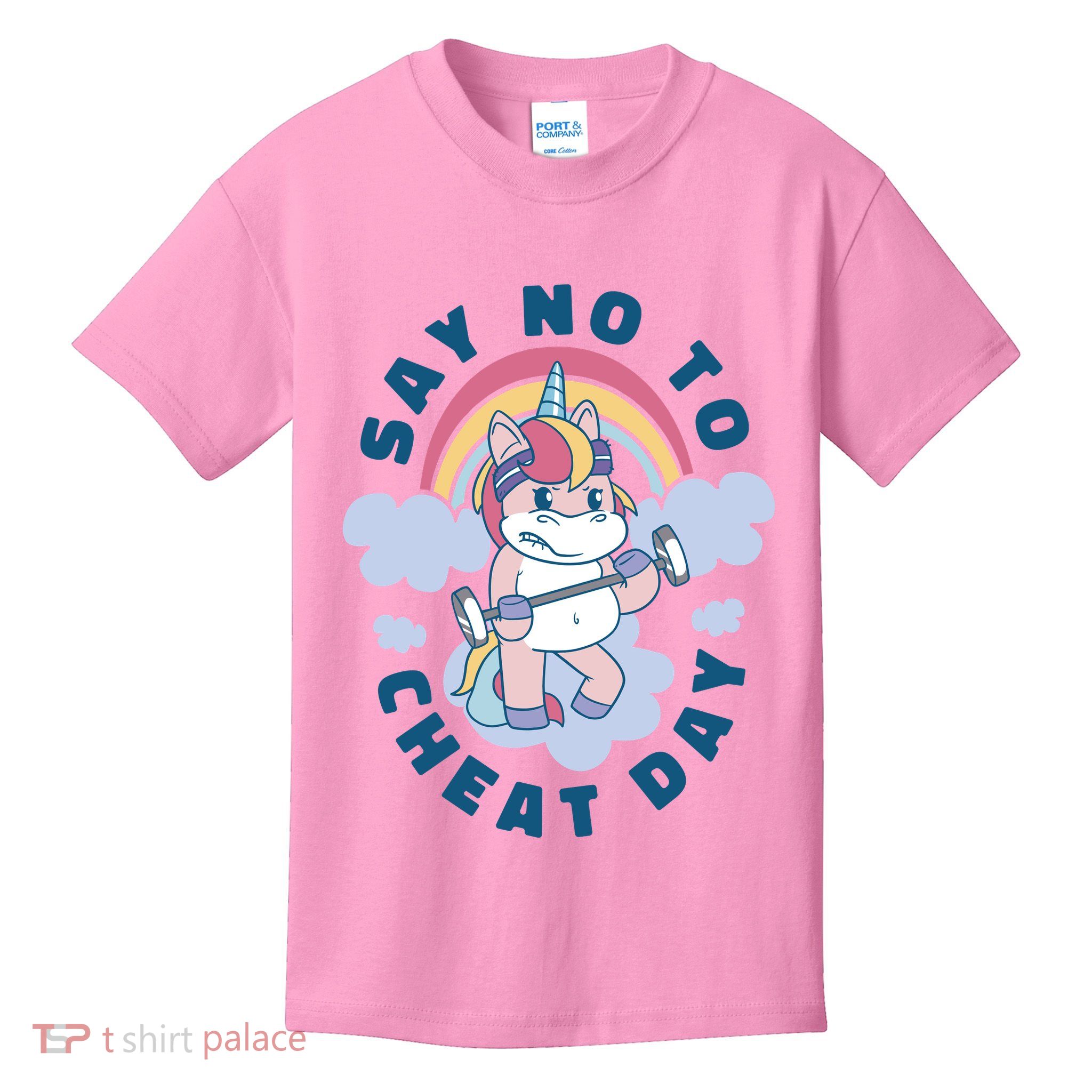 Say No To Cheat Day Unicorn Gym Kids T-Shirt
