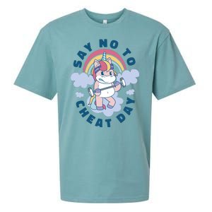 Say No To Cheat Day Unicorn Gym Sueded Cloud Jersey T-Shirt