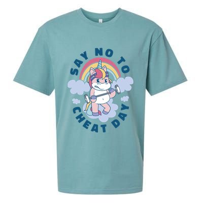 Say No To Cheat Day Unicorn Gym Sueded Cloud Jersey T-Shirt