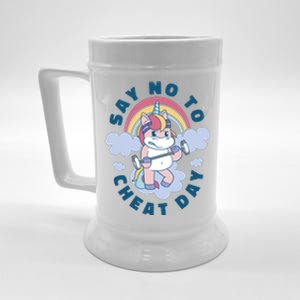 Say No To Cheat Day Unicorn Gym Beer Stein