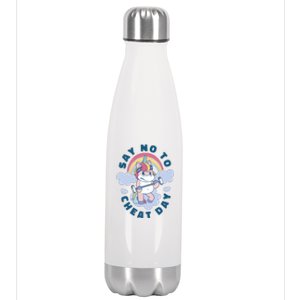 Say No To Cheat Day Unicorn Gym Stainless Steel Insulated Water Bottle