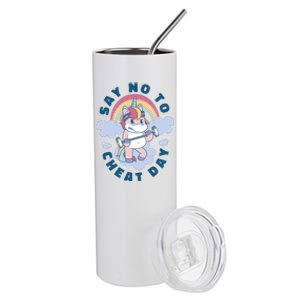 Say No To Cheat Day Unicorn Gym Stainless Steel Tumbler