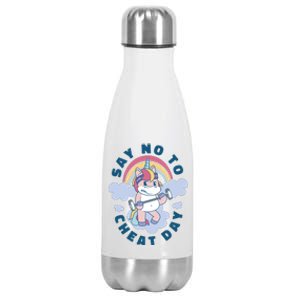 Say No To Cheat Day Unicorn Gym Stainless Steel Insulated Water Bottle