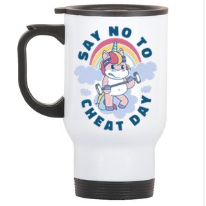 Say No To Cheat Day Unicorn Gym Stainless Steel Travel Mug