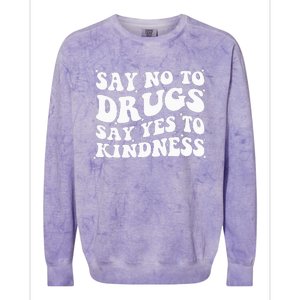 Say No To Drugs Say Yes To Kindness Red Ribbon Week Groovy Colorblast Crewneck Sweatshirt