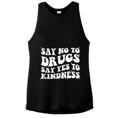 Say No To Drugs Say Yes To Kindness Red Ribbon Week Groovy Ladies PosiCharge Tri-Blend Wicking Tank
