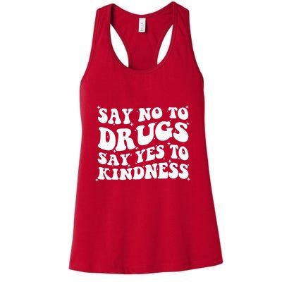 Say No To Drugs Say Yes To Kindness Red Ribbon Week Groovy Womens Tank Top