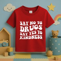 Say No To Drugs Say Yes To Kindness Red Ribbon Week Groovy Toddler T-Shirt