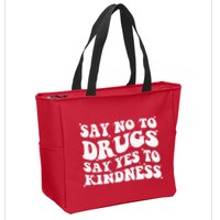 Say No To Drugs Say Yes To Kindness Red Ribbon Week Groovy Zip Tote Bag