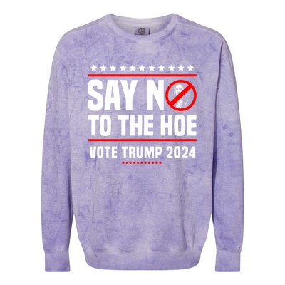 Say No To The Hoe Vote Trump 2024 Colorblast Crewneck Sweatshirt