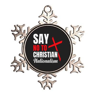 Say No To Christian Nationalism Metallic Star Ornament