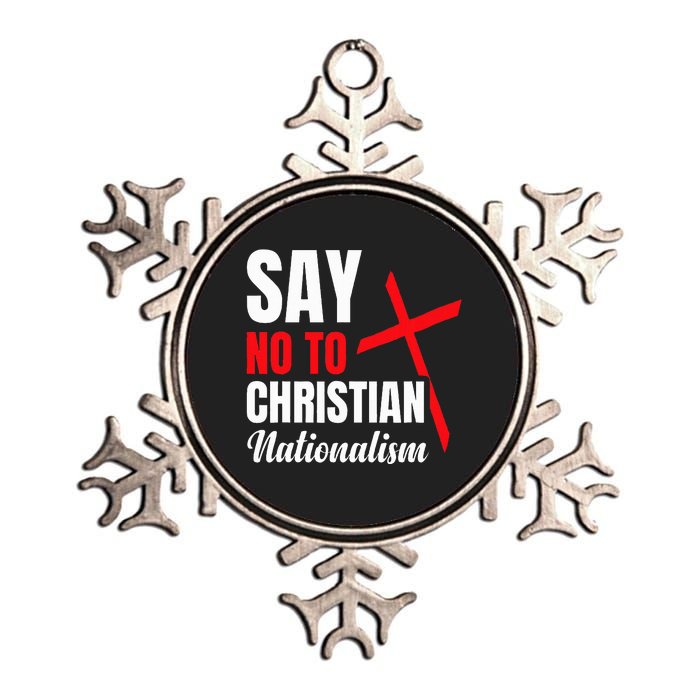 Say No To Christian Nationalism Metallic Star Ornament