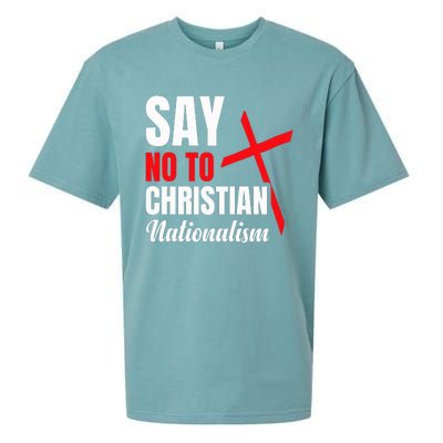 Say No To Christian Nationalism Sueded Cloud Jersey T-Shirt