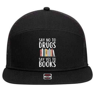 Say No To Drugs Say Yes To Books Red Ribbon Week Awareness 7 Panel Mesh Trucker Snapback Hat