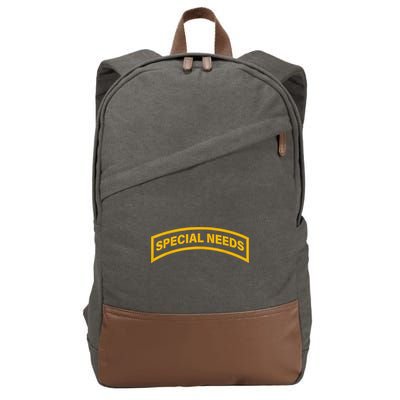 Special Needs Tab Cotton Canvas Backpack