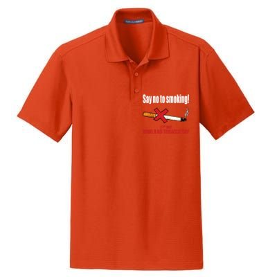 Say No To Smoking Gift Dry Zone Grid Polo