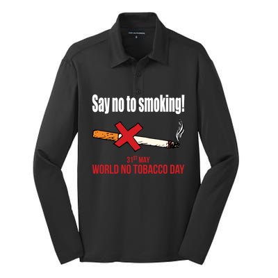 Say No To Smoking Gift Silk Touch Performance Long Sleeve Polo