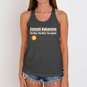 Satoshi Nakamoto, The Man The Myth The Legend, Bitcoin, Crypto Women's Knotted Racerback Tank