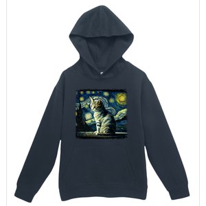 Starry Night Tabby Cat Funny Tabby Cat Graphic Men Women Urban Pullover Hoodie