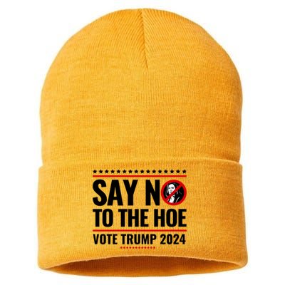 Say No To The Hoe Vote Trump 2024 Sustainable Knit Beanie