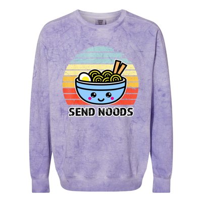 Send Noods Tee Funny Great Ra Noodle Bowl Gift Colorblast Crewneck Sweatshirt