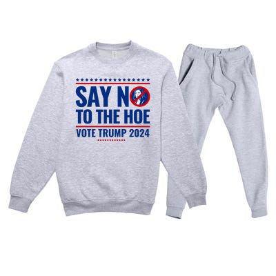 Say No To The Hoe Vote Trump 2024 Premium Crewneck Sweatsuit Set