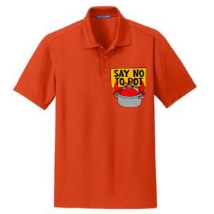 Say No To Pot Funny Crab Eater Seafood Lover Crab Boil Dry Zone Grid Polo